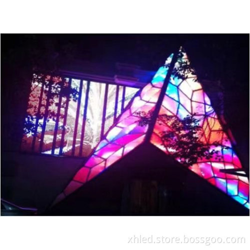 Flexible Waterproof Transparent LED Mesh Screen RGB 50mm DMX512 160 Degree Full Color